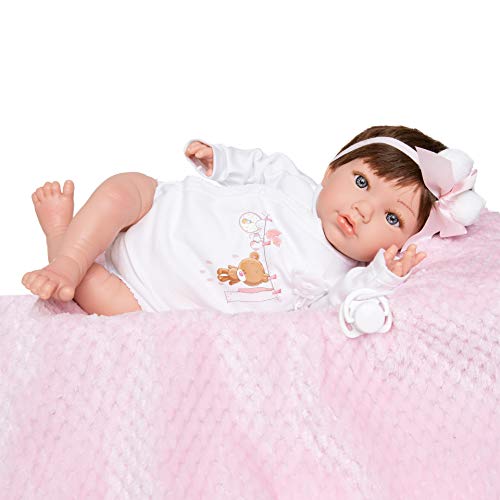 MARÍA JESÚS Bebe Reborn Silicona Muñecos Reborn con Decorado con rojeces y Pliegues, 2kg de Peso y Efecto caída Cabeza, Muñecas Reborn de Vinilo Siliconado, Muñecas para niñas Hechas en España