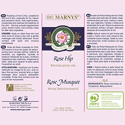 MARNYS Aceite Revitalizante Rosa Mosqueta 100% Vegetal Spray 100ml