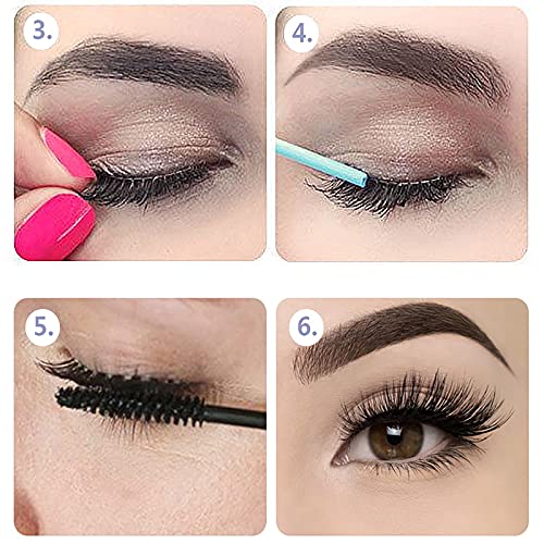 MáScara de PestañAs Waterproof Catrice Pudaier 4d Mascara PestañAs Postizas Largas y Rizadoras con Pegamento Set 8ml Mejor Para Espesar y Alargar Las PestañAs (B)