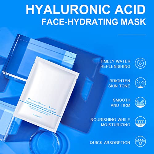 Mascarilla de ácido hialurónico, mascarilla iluminadora nutritiva hialurónica para rostro para niña para mujer para piel