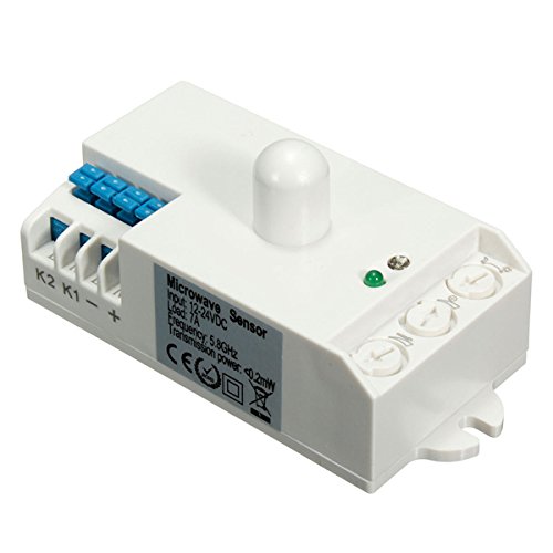 MASUNN Sk-807K-Dc 12V-24V 5.8 GHz Microondas Radar Sensor De Luz Interruptor De Movimiento De Cuerpo Detector De Hf