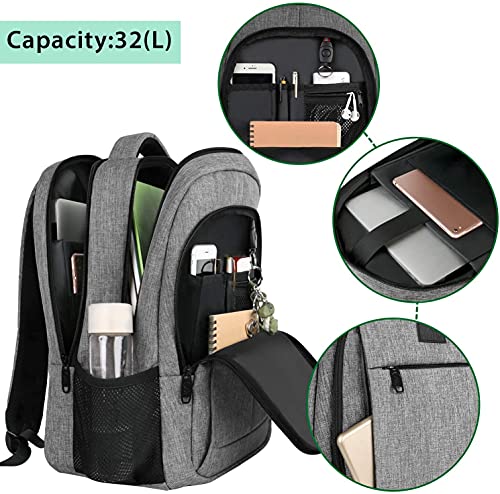 MATEIN Mochila Portatil Hombre Impermeable Mochila para Ordenador Portátil 15.6 Pulgadas Mochila Ejecutivo con Puerto USB para Trabajo Empresarial Profesional Viajar Universidad Colegio - Gris