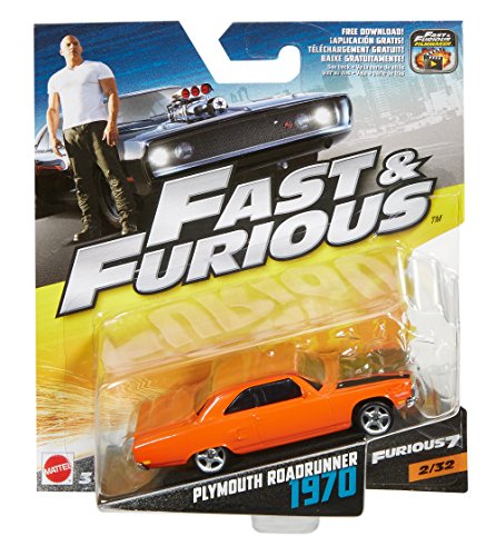 Mattel FCF37 Metal vehículo de juguete - Vehículos de juguete (Multicolor, Coche, Metal, Fast & Furious, 1970 Plymouth Roadrunner, 3 año(s))