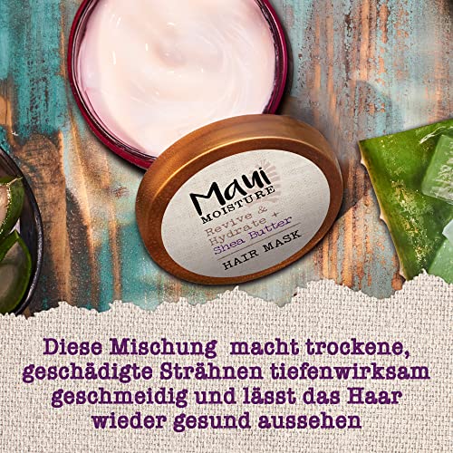 Maui Moisture, Mascarilla Revitaliza e Hidrata, Manteca de Karité, Pelo Seco y Dañado, 340 g