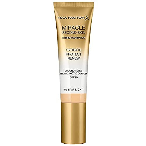 Max Factor Miracle Touch Second Skin Base De Maquillaje, Tono 02, 30 Ml