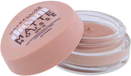 Maybelline New York Base de maquillaje Dream Mat Mousse 20 beige éclat, Juego de 3 (3 x 18ml)