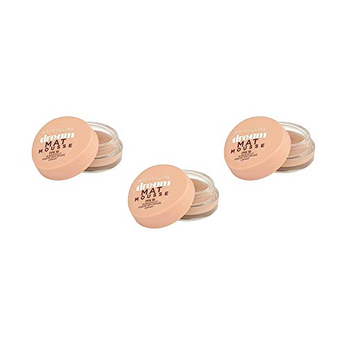 Maybelline New York Base de maquillaje Dream Mat Mousse 20 beige éclat, Juego de 3 (3 x 18ml)