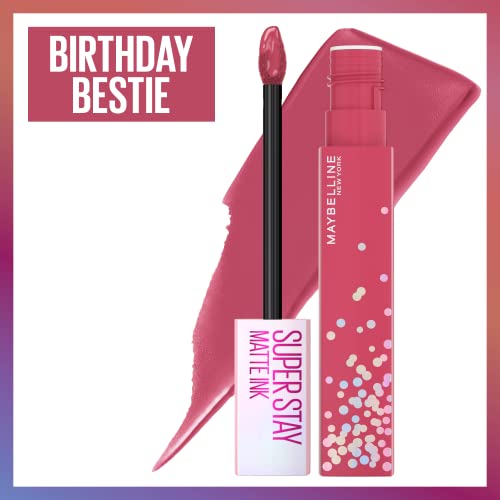 Maybelline Pintalabios mate de larga duración Matte Ink. Mate fijo, Tinta líquida que no transfiere, 16H de larga duración