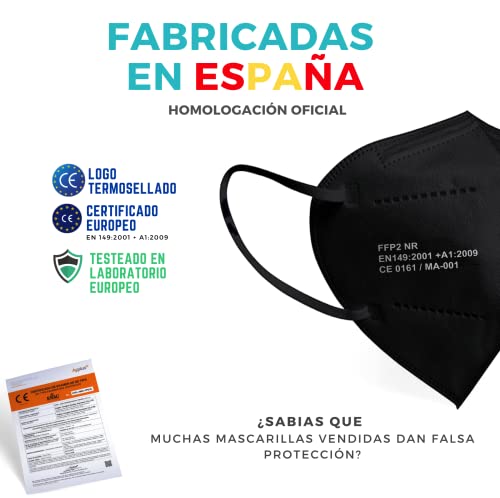 MEGAPACK - 25 Mascarillas FFP2 Homologadas Negras SIN GRAFENO - Más Filtración, Ultraprotección, Calidad y Comodidad - Certificación Europea 2797