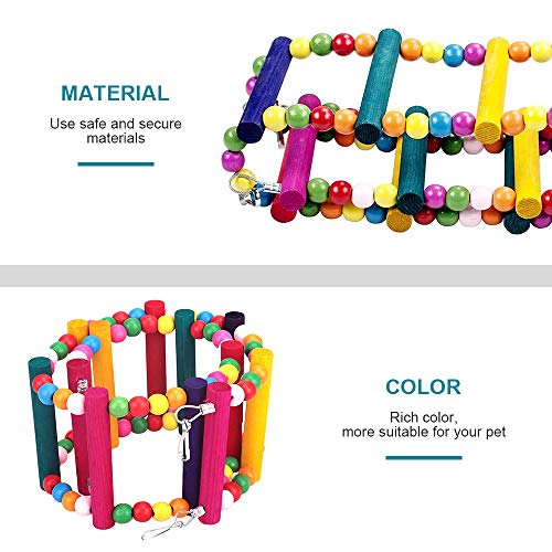 MEISO 74 x 10 cm juguetes para pájaros para loro escalera, columpio, entrenamiento arco iris puente para loros, periquitos africanos grises conures cacatúas, agapornis, ninfas.