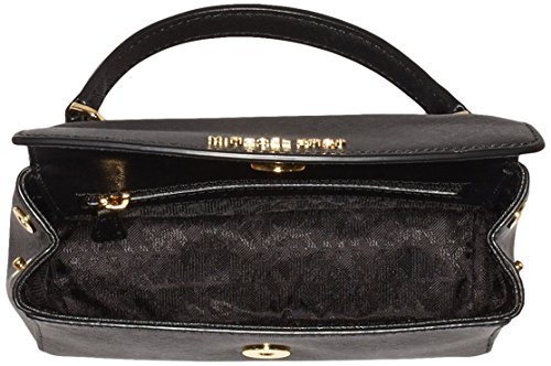 Michael Kors AVA X-Small Saffiano Crossbody, Bolso Bandolera para Mujer, Negro (Black), 14x7x20 cm (W x H x L)