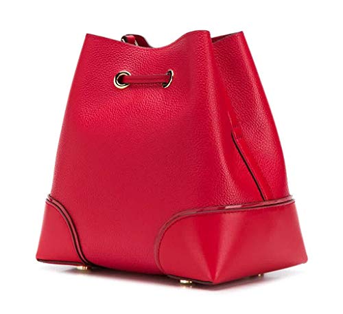 Michael Kors Mercer Gallery - Bolso de hombro de piel de vainilla/bellota para mujer, Rojo (Rojo), Large