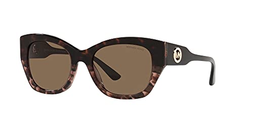 Michael Kors Palermo MK2119 - Gafas de sol (392273) Marrón Floral Acetato/Marrón Oscuro Sólido - 53mm