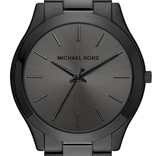 Michael Kors Reloj para Mujer SLIM RUNRAY, Tamaño de Caja de 42 mm, Movimiento de Tres Manecillas, Correa de Acero Inoxidable, Gris