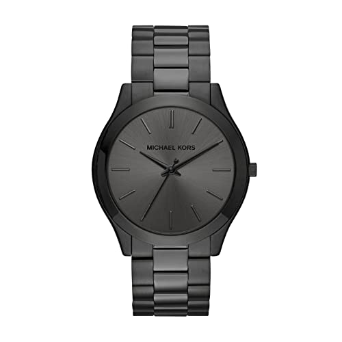 Michael Kors Reloj para Mujer SLIM RUNRAY, Tamaño de Caja de 42 mm, Movimiento de Tres Manecillas, Correa de Acero Inoxidable, Gris