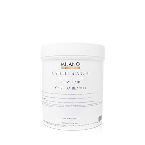 Milano Champú Gray Hair Cabello Blanco 1000 ml Champú profesional sin sulfatos ni parabeno diseñado para matizar y potenciar el pelo blanco, gris, decolorado o con mechas.