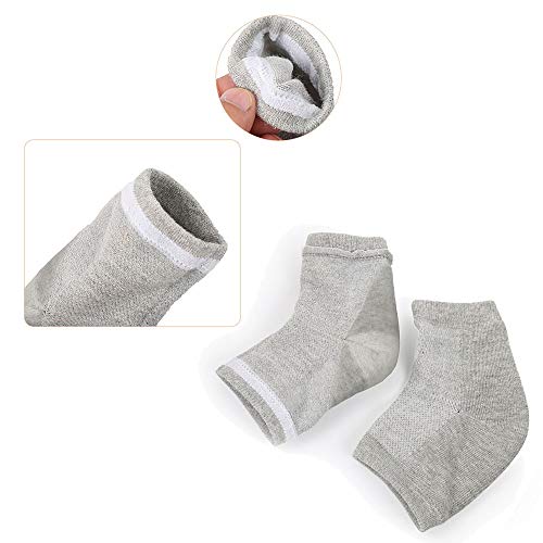 MINGZE 5 Calcetines De Tacón De Gel, Para Recuperación Y Suaviza De Piel Seca Agrietada De Pies, Hidratante Cuidado De Los Pies Dry Heel Pedicura De Silicona Talón Acolchado Para Fascitis Plantar