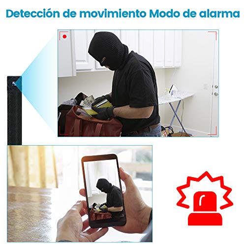 Mini Cámara WiFi, Cámara HD 1080P Cámara Inalámbrica Portátil con Detección de Movimiento Vigilancia de Seguridad en Interiores y Exteriores con 9 Tapas de Lentes (Tuya App)