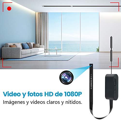 Mini Cámara WiFi, Cámara HD 1080P Cámara Inalámbrica Portátil con Detección de Movimiento Vigilancia de Seguridad en Interiores y Exteriores con 9 Tapas de Lentes (Tuya App)