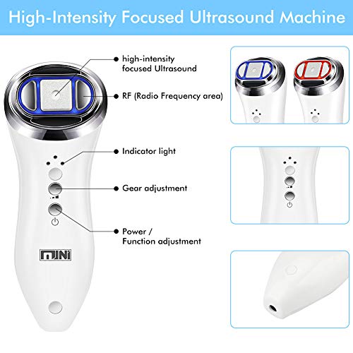 Mini Hifu Máquina Professional RF Ultrasónico HIFU Lifting Eliminación de arrugas Máquina de estiramiento de la piel para mujeres Barbilla Cuello Ojos facial Dispositivo de belleza antienvejecimiento