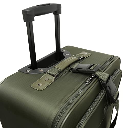 MISAKO Maleta Mediana de Viaje Leslie Verde | Maleta Elegante de Nylon Blanda | 67x42x33cm | Maleta para Viajes | Diseño Elegante con 4 Ruedas giratorias | Semirígida - 2,8KG