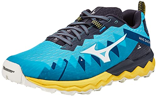 Mizuno Wave Daichi 6, Zapatillas para Carreras de montaña Hombre, Scubab Azufre Blanco de Nieve, 44 EU