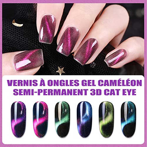 Mobray UV Gel Nail Polish Kit Magnetic Gel Polish Chameleon Nail Gel 6 * 12ml Gel Varnish