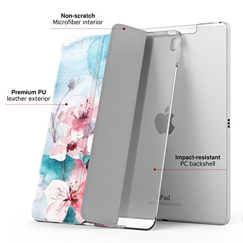 MoKo Compatible con New iPad Air (3rd Generation) 10.5" 2019/iPad Pro 10.5 2017 Funda, Delgado y Ligero Protector con Magnética Función de Cargar/Par y Auto Sueño/Estela - Flor de melocotón