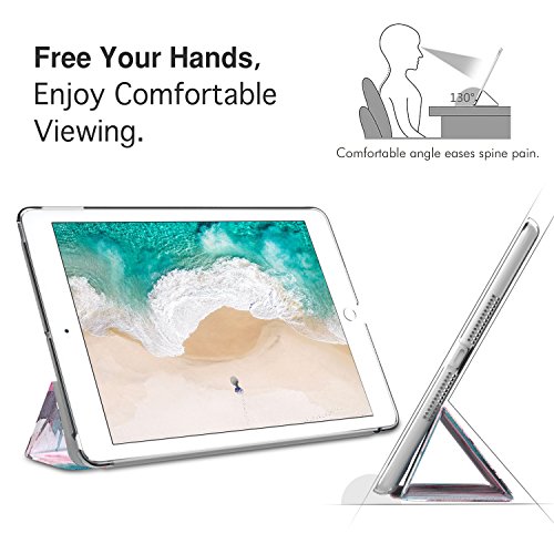 MoKo Compatible con New iPad Air (3rd Generation) 10.5" 2019/iPad Pro 10.5 2017 Funda, Delgado y Ligero Protector con Magnética Función de Cargar/Par y Auto Sueño/Estela - Flor de melocotón