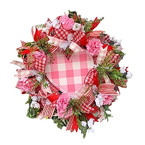 Molare Guirnalda de San Valentín - Guirnalda de Malla de San Valentín con corazón, decoración acrílica de San Valentín para Amantes, Adorno de San Valentín para Bodas, Aniversario, decoración