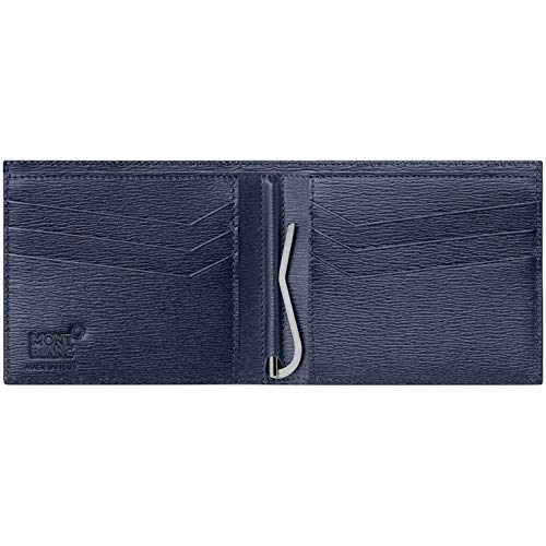 Mont Blanc 118654 4810 Westside Kleine Cartera 6 CC piel de vacuno, 11 x 9 cm, con dinero Clip Azul