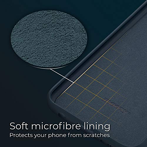 Moozy Lifestyle. Funda para Xiaomi Redmi Note 8 Pro, Azul Marino - Cover Carcasa de Silicona Líquida con Acabado Mate y Forro de Microfibra Suave