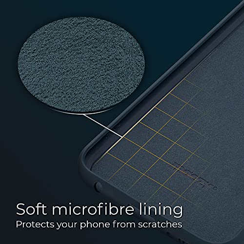 Moozy Lifestyle. Funda para Xiaomi Redmi Note 9S, Note 9 Pro, Azul Marino - Cover Carcasa de Silicona con Acabado Mate y Forro de Microfibra Suave