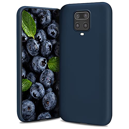 Moozy Lifestyle. Funda para Xiaomi Redmi Note 9S, Note 9 Pro, Azul Marino - Cover Carcasa de Silicona con Acabado Mate y Forro de Microfibra Suave