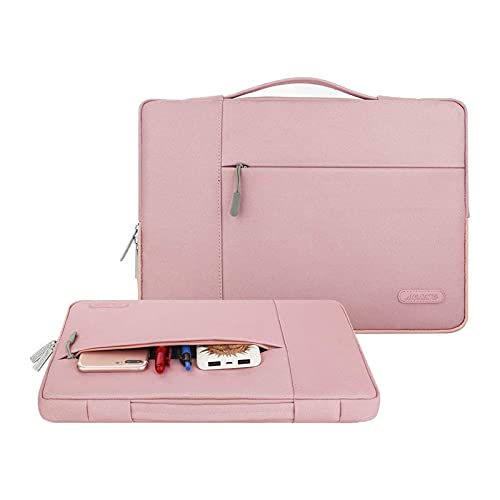 MOSISO Funda Blanda Compatible con MacBook Pro 14 2021 M1 Pro/M1 MAX A2442, Compatible con MacBook Air/Pro Retina, 13-13,3 Pulgadas Portátil, Maletín Protectora Multifuncional Bolso,Rosado