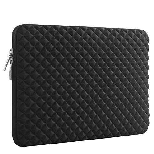 MOSISO Funda Blanda Compatible con MacBook Pro 14 2021 M1 Pro/M1 MAX A2442, Compatible con MacBook Air/Pro Retina,13-13,3 Pulgadas Portátil, Estilo Diamante Bolsa Blanda con Pequeño Caso,Negro