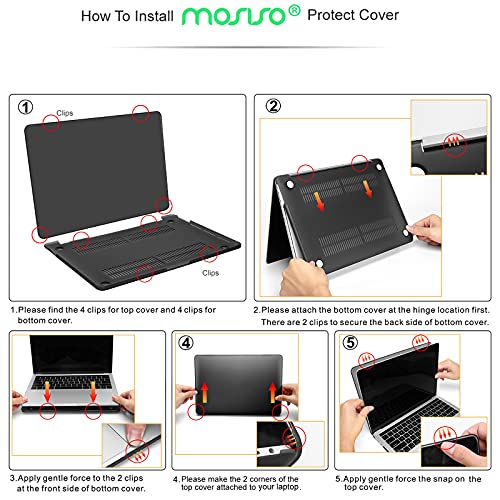 MOSISO Funda Dura Compatible con MacBook Pro 13 A2338 A2289 A2251 A2159 A1989 A1706 A1708, Plástico Ola Mármol Carcasa Rígida&Funda Protectora&Protector de Pantalla&Piel Teclado&Cubierta Webcam,Azul