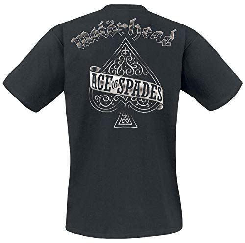 Motörhead Ace of Spades Tattoo Hombre Camiseta Negro L, 100% algodón, Regular