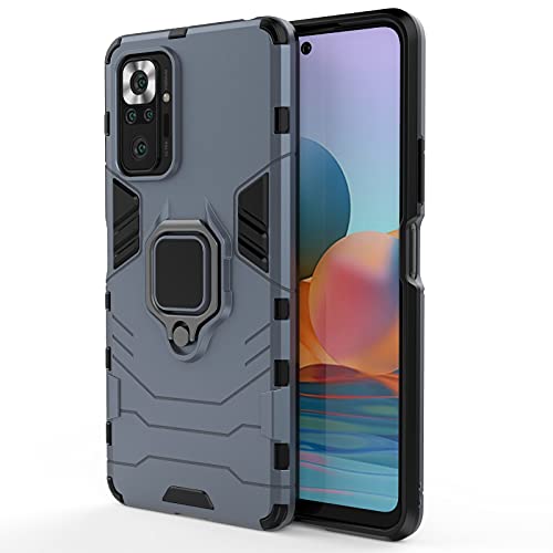 MPD Funda para móvil Xiaomi Redmi Note 10 Pro/Note 10 Pro Max Carcasa Magnética con Anillo Imán Híbrida Antigolpes Resistente Dura [Tecnología Absorción Golpes] (Xiaomi Redmi Note 10 Pro, Azul Marino)