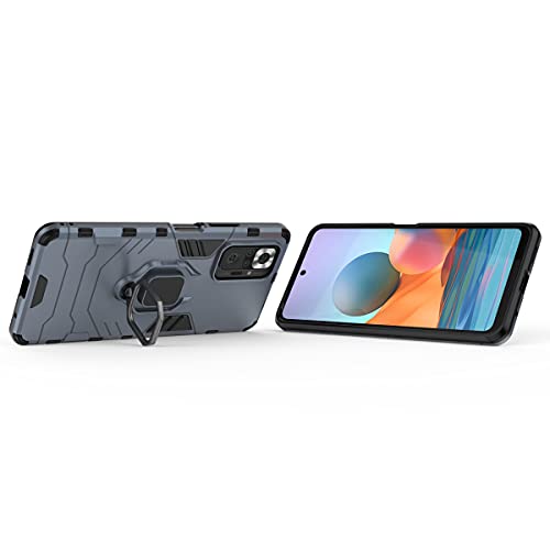 MPD Funda para móvil Xiaomi Redmi Note 10 Pro/Note 10 Pro Max Carcasa Magnética con Anillo Imán Híbrida Antigolpes Resistente Dura [Tecnología Absorción Golpes] (Xiaomi Redmi Note 10 Pro, Azul Marino)