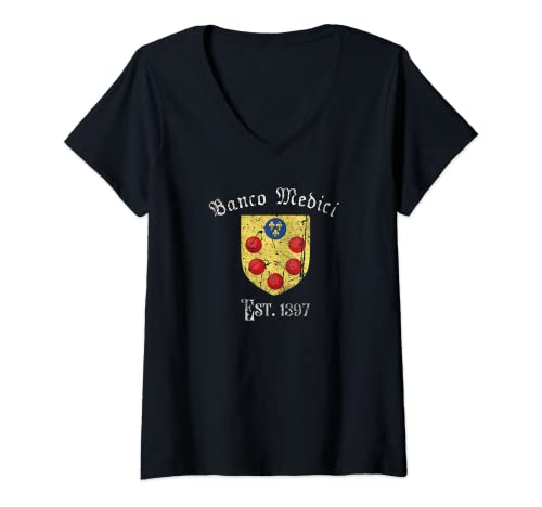 Mujer Banco Medici - antiguo banco italiano - banco histórico Camiseta Cuello V