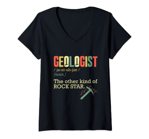 Mujer Geólogo El otro tipo de estrella de rock - Geología Definición Camiseta Cuello V