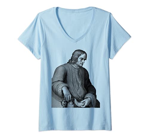 Mujer Lorenzo De Medici Retrato Arte Camiseta Cuello V