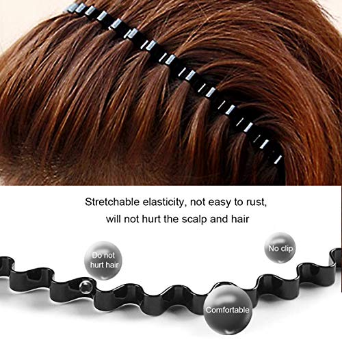 MWOOT 4 Piezas Diademas Hombres Mujer, Banda Metal Negro, Multi-estilo Antideslizante Cabello Aro Accesorio para Cabello