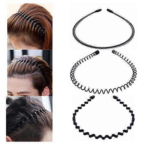 MWOOT 4 Piezas Diademas Hombres Mujer, Banda Metal Negro, Multi-estilo Antideslizante Cabello Aro Accesorio para Cabello