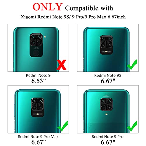 NAGAO 2Pack Fundas para Xiaomi Redmi Note 9S / 9Pro / 9Pro MAX,Funda de Liquida Silicona con Forro de Microfibra Suave Protección Completa para Redmi Note 9Pro/9S/9Pro MAX 6.67"(Negro/Azul Marino)