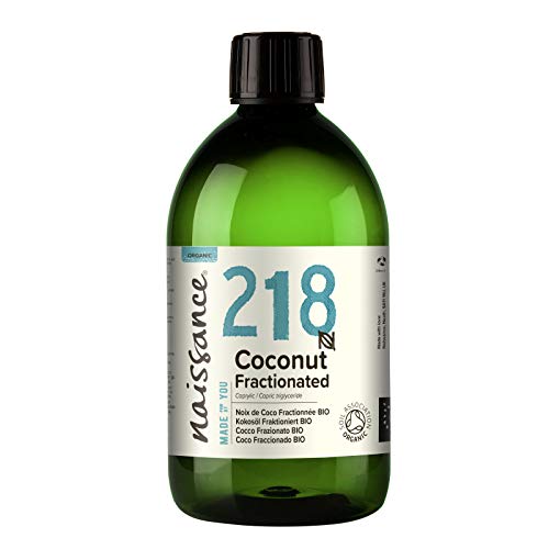 Naissance Aceite Vegetal de Coco Fraccionado BIO n. º 218 - 500ml - Puro, natural, vegano, sin hexano, no OGM - Ideal para aromaterapia, masajes y recetas artesanales.