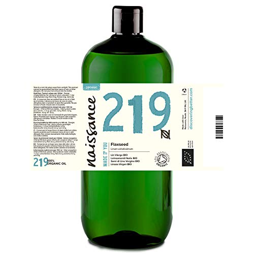 Naissance Linaza Virgen BIO- Aceite Vegetal Prensado en Frío 100% Puro - Certificado Ecológico - 1 Litro