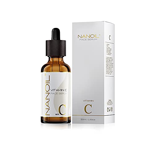 Nanoil Vitamin C Face Serum - Sérum facial aclarador, iluminador y antienvejecimiento con vitamina C