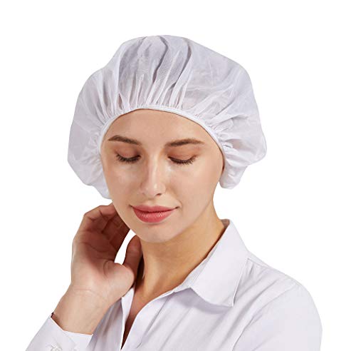 Nanxson 3Pcs Sombrero de chef Sombrero de malla Sombrero de pelo redes para el cabello para servicio de alimentos fábrica cocina trabajador de almacén de fábrica CF9047 (BLANCO, Talla única)